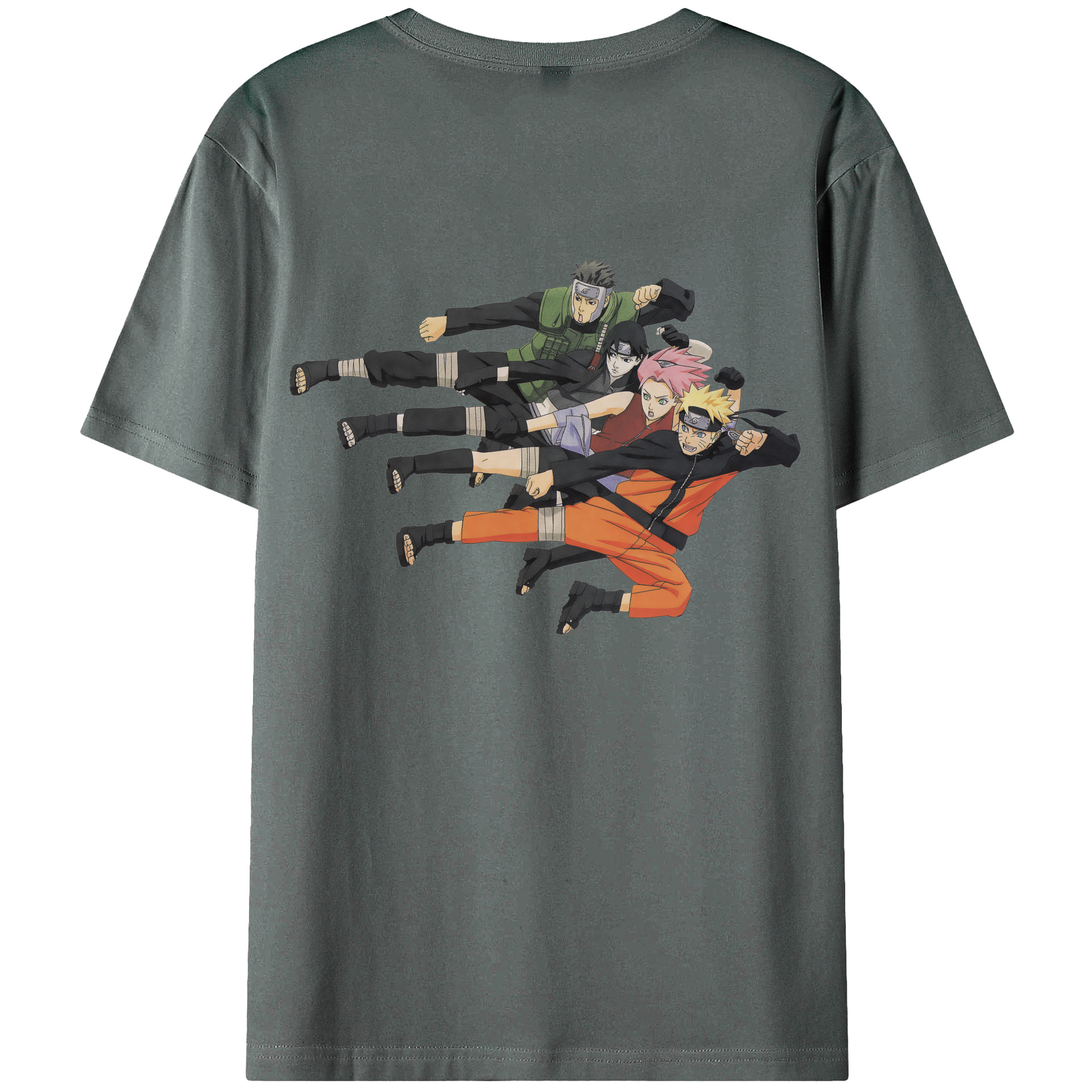 （画像用） NARUTO -ナルト- うずまき ナルト Uzumaki Naruto 綿100％ メンズ半袖Tシャツ（バックプリント） 通気性